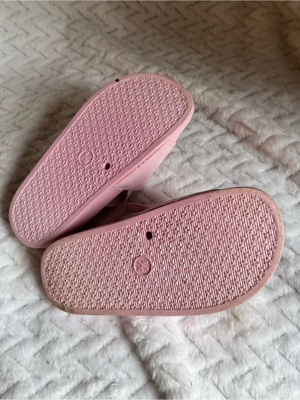 Kids Pink Sequin Heart Slide Sandals